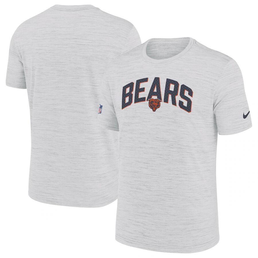 Men's Chicago Bears White Sideline Velocity Stack Performance T-Shirt Men's Chicago Bears White Sideline Velocity Stack Performance T-Shirt